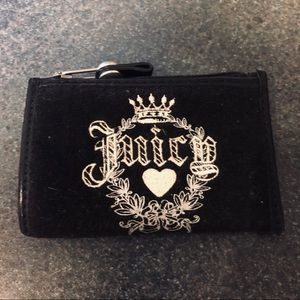 Juicy Couture Black Velvet Card Case/Coin Purse